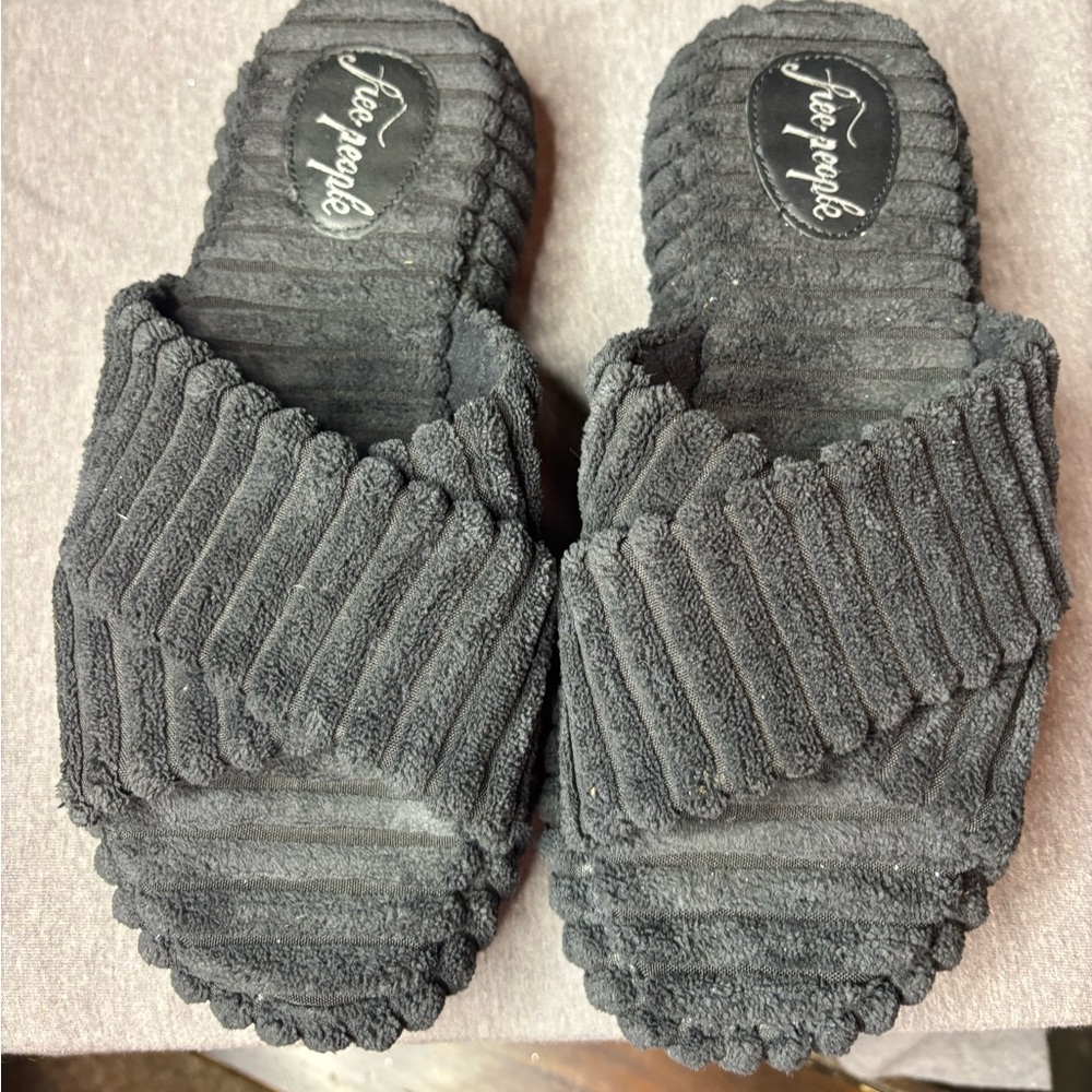 Free People Woman’s Two Days in Ibiza Black Platform Sandals Size 8 Bohemian